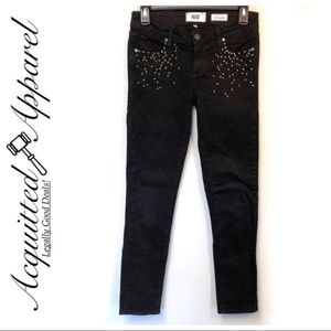 Paige Jeans Studded Black Skyline Ankle Peg Skinny